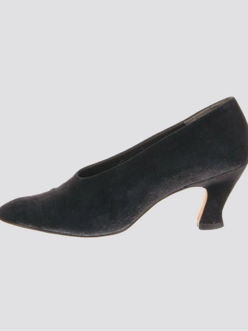 Louis Feraud Black Suede Women's Pointed Toe low heel Pumps